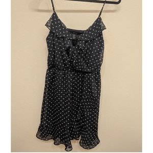 Polka Dot Wrap Front Ruffle Dress